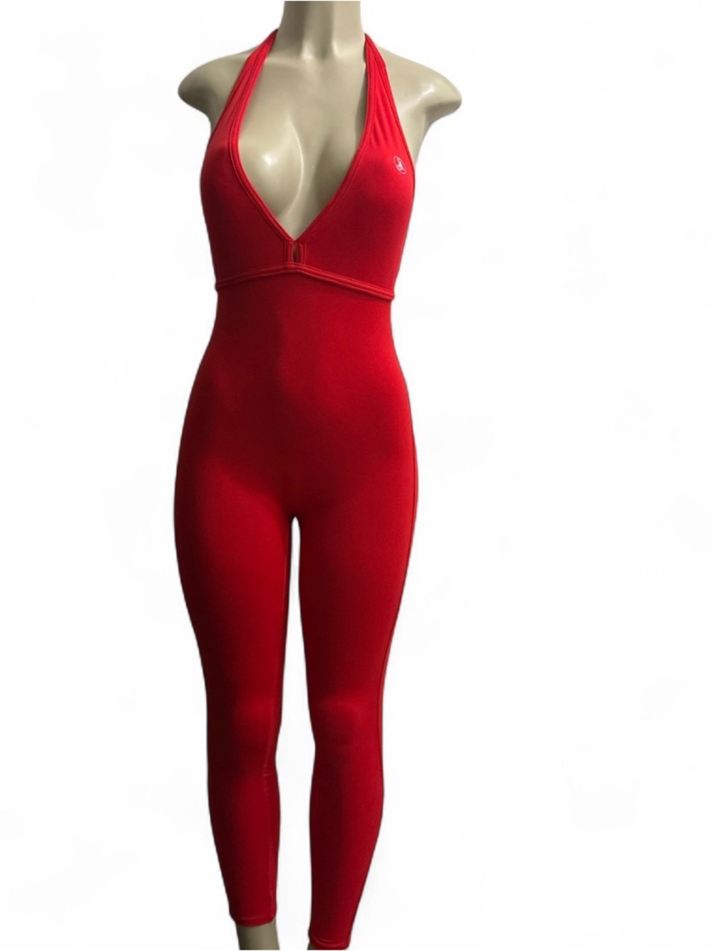 Women’s Red Halter One-Piece Jumpsuit